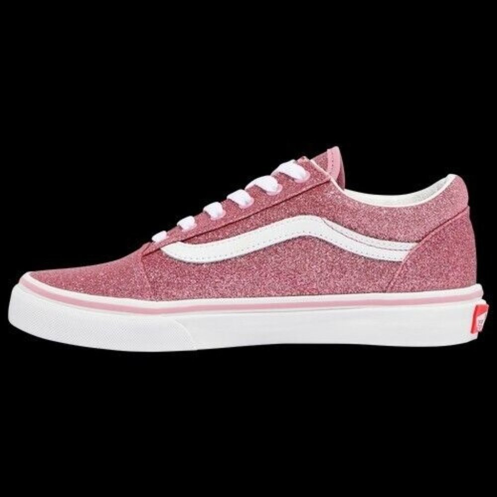 Vans Girl's Skate Pink Glitter Sneakers Size 3.5 Big Kid's - Picture 2 of 5